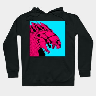 mecha godzilla ecopop in red kaiju explode art Hoodie